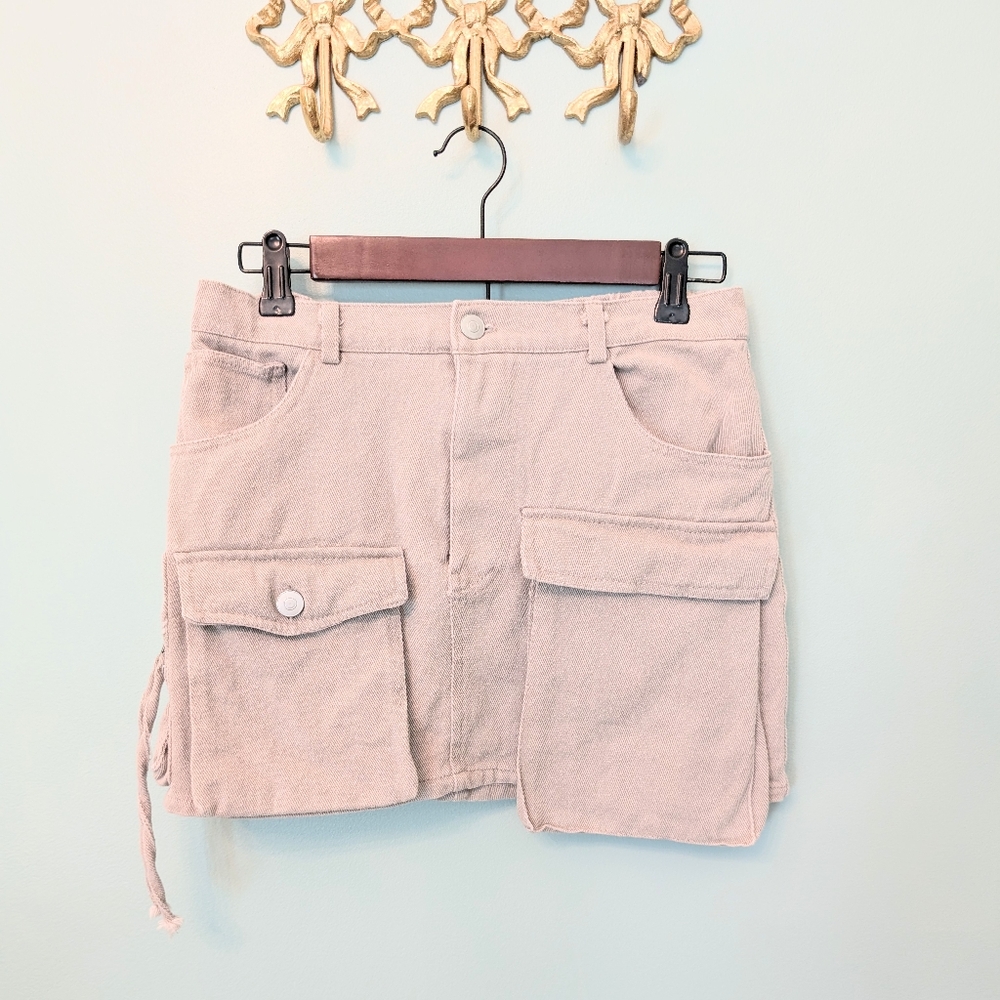 Harper & Ivy Tan Cargo Skirt